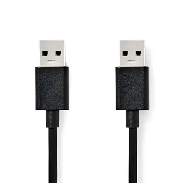 Nedis USB-A - USB-A čierna / Kábel / USB 3.2 Gen 1 / 18 W / 5 Gbps / 1 m (CCGL61000BK10)