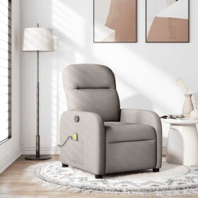 VidaXL vidaXL Rozkładany fotel masujący, taupe, obity tkaniną