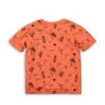 Tričko chlapčenské s krátkym rukávom, Minoti, TB TSHIRT 6, oranžová - 68/80 | 6-12m