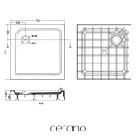 CERANO - Sprchová vanička samonosná štvorcová Arvo - SMC/minerálny kompozit - štruktúrovaná biela - 79,5x79,5x14 - s nožičkami CER-679510