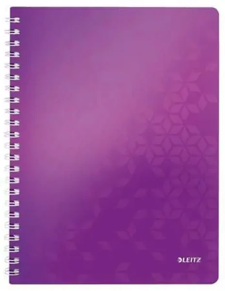 Leitz WOW A4 Blok linajkový drôtená väzba s PP doskami purpurová (46370062)
