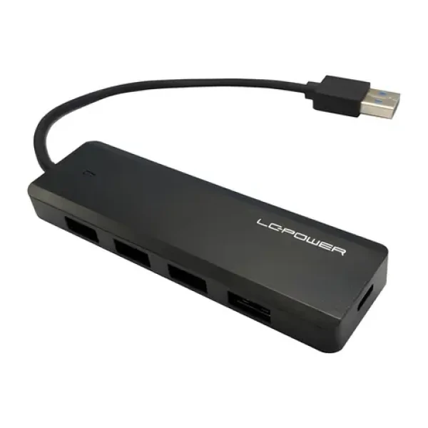 LC-Power čierna / USB hub / 4X USB-A / 1x USB-C / nabíjacie funkcie (LC-HUB-U3-4-V2)