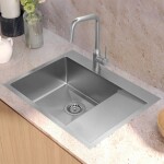 Quadron - Oceľový drez RUSSEL 116 BRUSH NICKEL Pravá komora HB7911-RBS