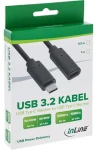 InLine USB-C čierna / Predlžovací kábel / USB 3.2 Gen 2 / 5 Gbit/s / 1 m (35771)