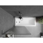 MEXEN/S - Next L vaňová zástena FIX 80 x 150, prúžky, grafit kartáčovaná 895-080-000-03-09-66