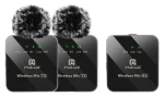 Puluz PU3154B / Bezdrôtový klopový mikrofón / 2 vysielače + 1 prijímač / Bluetooth / dosah 10 m (PU3154B)