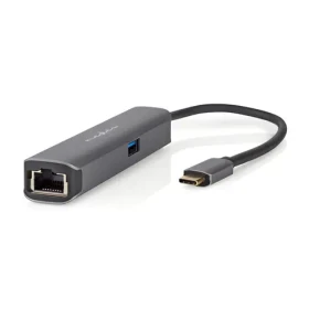 Nedis USB-C dokovacia stanica 4v1 antracit / Dokovacia stanica / HDMI výstup / RJ45 / USB-C PD 100 W / 5 Gbps / 0,2 m (CCBW64220AT02)