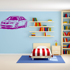 Veselá Stena Samolepka Pretekárske auto Farba: fialová, Veľkosť: 80 x 40 cm