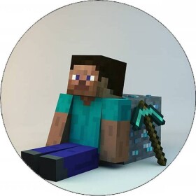 Jedlý papier Minecraft Steve s kockou 19,5 cm - Pictu Hap - Pictu Hap