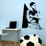Veselá Stena Samolepka Kylian Mbappé Farba: modrá, Veľkosť: 40 x 30 cm