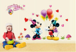 Veselá Stena Samolepka Mickey Mouse a Minnie Veľkosť: 75 x 120 cm