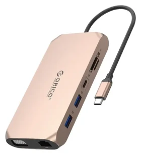 Orico USB-C hub 12v1 / USB hub / USB-C PD 100W / 2x HDMI 4K 60Hz / VGA 1080p / microSD / SD (ORICO-XCR-X11-RG-BP)