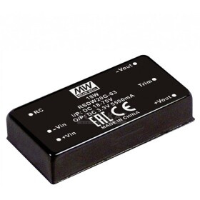 MEAN WELL RSDW20G-15 DC / DC menič napätia 1.33 A 20 W Počet výstupov: 1 x; RSDW20G-15