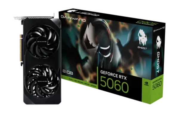 Gainward GeForce RTX 5060 Ghost 8GB / 2497MHz / 8GB GDDR7 / 128-bit / 1x HDMI + 3x DP / 550W (8) (NE75060019P1-GB2063B)