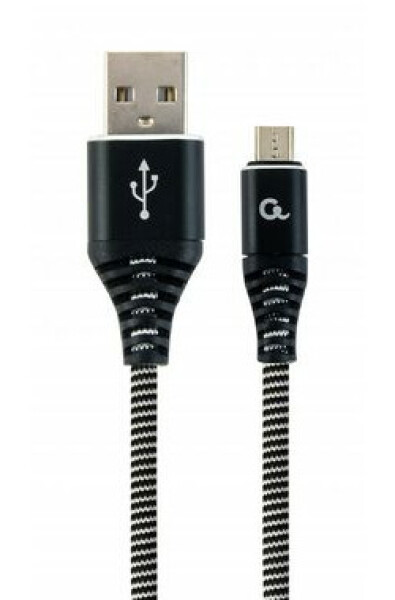 Gembird Micro USB kábel 1 m čierna / USB-A (M) - Micro USB (M) / opletený (CC-USB2B-AMMBM-1M-BW)