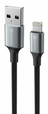 Swissten TEXTILE II dátový kábel USB - Lightning 1.5m čierna (71523309)