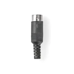 Nedis DIN konektor čierna / Audio konektor / Zástrčka / Twist-on / Poniklovaný / 6,0 mm / 25 ks (CAVC20903BK)