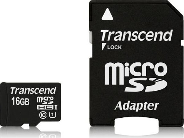 Transcend Premium Micro SDHC karta 16GB Class 10 UHS-I + adaptér (TS16GUSDU1)