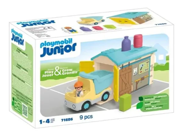 Playmobil® Junior 71686 Vyklápacie auto s garážou