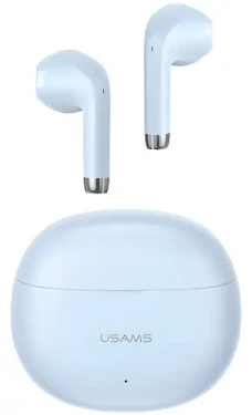 USAMS YO17 Rhymbo TWS modrá / Slúchadlá / Bluetooth 5.3 / 13 mm reproduktor / 35 mAh + 400 mAh (BHUYO03)