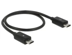 DeLock / OTG napájací kábel / Micro USB-B - Micro USB-B / 0,3 m / čierna (83570)