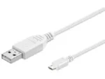 MicroConnect kábel USB2.0 A (M) - microUSB B (M) 1m biela / 480Mbit/s (USBABMICRO1W)