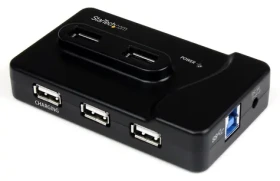 StarTech čierna / USB Hub / 6 portov / 4X USB 2.0 / 2x USB 3.2 Gen 1 Type-A / napájací adaptér (ST7320USBC)