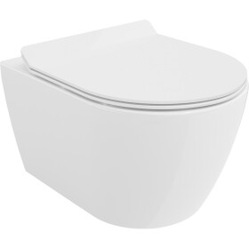 MEXEN/S - Carmen Závesná WC misa Rimless Tornado vrátane sedátka s slow slim, duroplast, biela lesk 30880100T