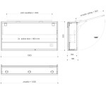 SAPHO - CLOE galérka s LED osvetlením, 100x50x18cm, biela CE100-0030