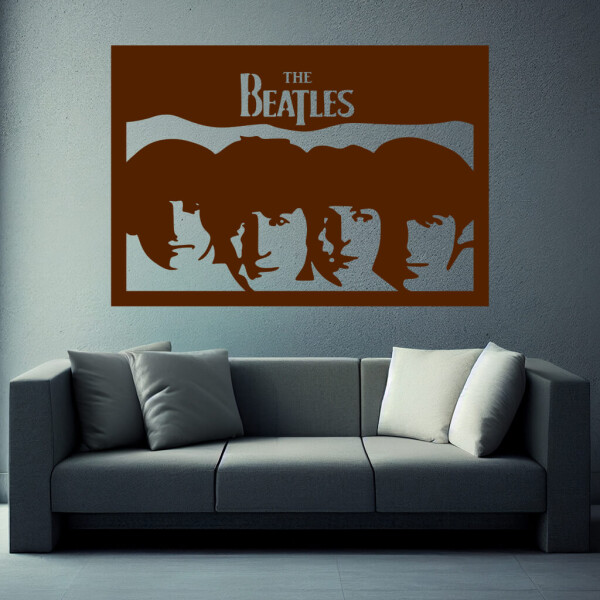 Veselá Stena Samolepka The Beatles Farba: hnědá, Veľkosť: 40 x 28 cm