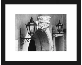 Rámovaný obraz Lampy 20x25 cm, čiernobiely%