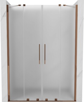 MEXEN/S - Velar Duo posuvné sprchové dvere 150, dekor, ružové zlato 871-150-000-32-60