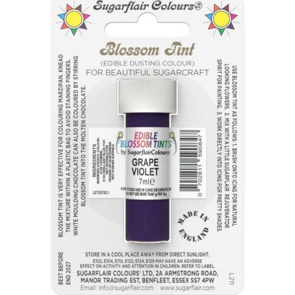 Jedlá prachová farba grape violet 7ml - Sugarflair - Sugarflair