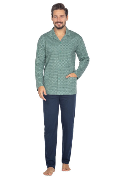 Regina 463 long/r 2XL-3XL L24 pánske pyžamo bez zipsu tmavě modrá XXL