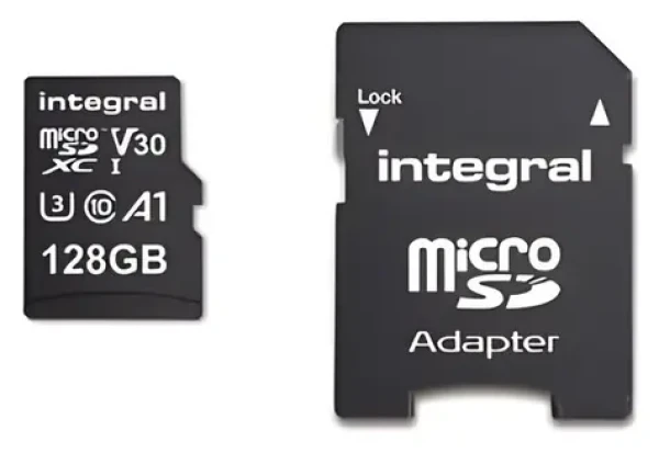 Integral microSDHC/SDXC 128 GB / Pamäťová karta / UHS-I U3 V30 / čítanie: 100 MB/s / zápis: 45 MB/s (INMSDX128G-100V30)