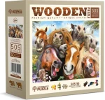 Wooden City Drevené puzzle Kone všade okolo 505 dielikov