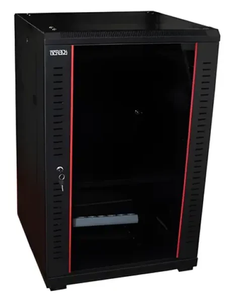 Opticord OCRACK OCC-18U-66SBK / Rozvádzač stojanový / 19" / 18U / 600×600 mm / sklenené dvere (9420BK)