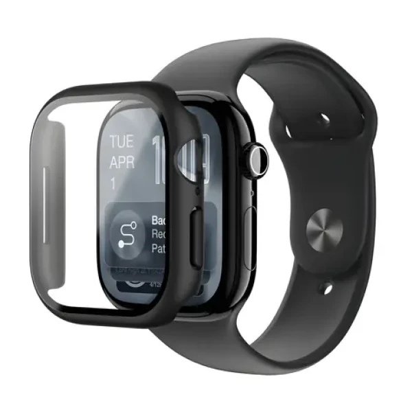 AmazingThing Radix Apple Watch Series 11 46mm čierna / Ochranné sklo s puzdrom / Tvrdené sklo