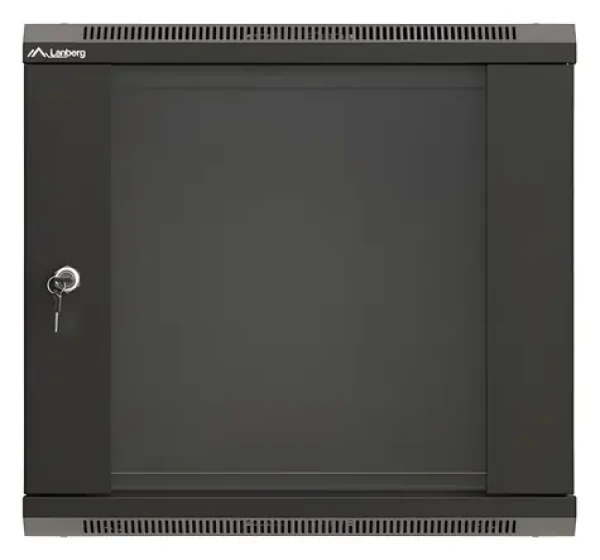 Lanberg WF03-5309-10B čierna / Nástenný rozvádzač / 19" / 9U / 540×350 mm / sklenené dvere / Nosnosť 60 kg (WF03-5309-10B)
