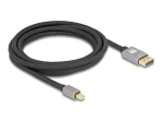 DeLock 81093 3M čierna / sivá / Kábel Mini DisplayPort na DisplayPort / 8K / 60 Hz / DP 1.4 / HDR (81093)