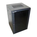 Xtendlan 18U/600x600 stojanový čierna / 19" rozvádzač / sklenené dvere / plný chrbát (ECO-18U-66-BLACK-S)