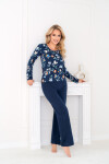 Pyžamo Donna Caroline Dlhá dĺžka/r M-2XL tmavě modrá XL