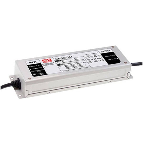 MEAN WELL ELG-300-24A LED driver konštantné napätie, konštantný prúd 300 W 12.5 A 14.4 - 24 V/DC bez možnosti stmievania, nastaviteľný, ochrana proti prepätiu,; ELG-300-24A