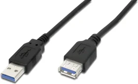 Digitus USB 3.0 AA čierny / Predlžovací kábel / USB 3.2 Gen 1 / 1,8 m (AK-300203-018-S)