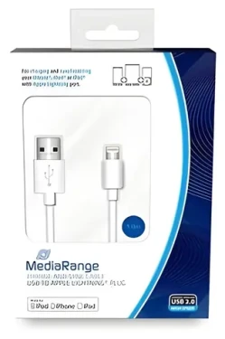 MediaRange MRCS178 biela / Dátový kábel / USB-A na Lightning / 1 m / MFi (MRCS178)