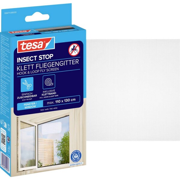 Tesa STANDARD 55671-00020-03 sieťka proti hmyzu (š x v) 1300 mm x 1100 mm biela 1 ks; 55671-00020-03