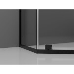 MEXEN - Exo sprchovací kút päťboký krídlový 90 x 80, transparent, čierna 812-090-080-70-00