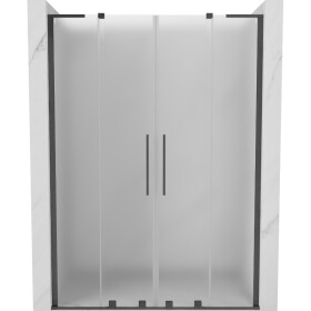 MEXEN/S - Velar L Duo posuvné sprchové dvere 150, dekor, grafit kartáčovaná 871-150-003-32-66