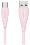 USAMS Green Series SJ714 ružová / Dobíjací a dátový kábel / USB-A na USB-C / 1m / 18W/3A (SJ714USB04)