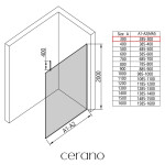 CERANO - Sprchová zástena Walk-in Onyx Top Cube Ľ/P - 8 mm - hranatá vzpera - čierna matná, transparentné sklo - 30x200 CER-DY101B-50-206
